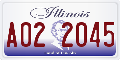 IL license plate A022045