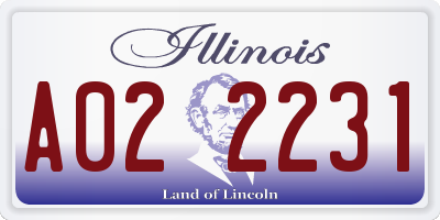 IL license plate A022231