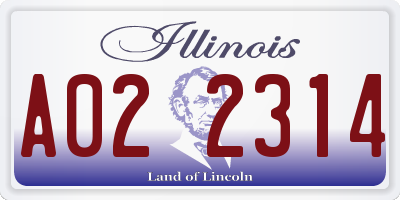 IL license plate A022314