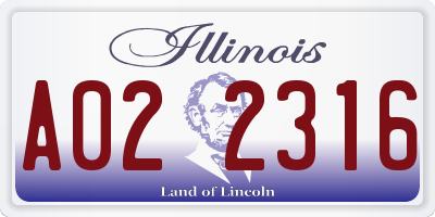 IL license plate A022316