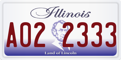 IL license plate A022333