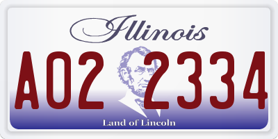IL license plate A022334