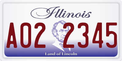 IL license plate A022345