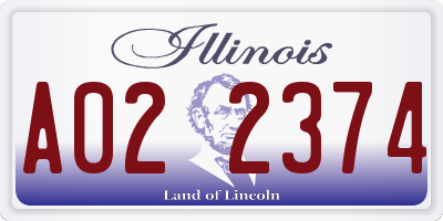 IL license plate A022374