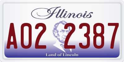 IL license plate A022387