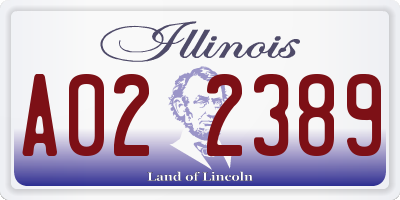 IL license plate A022389