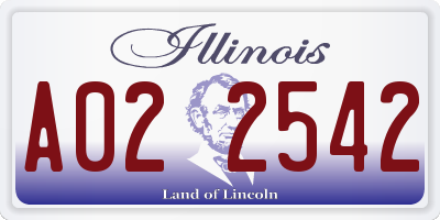 IL license plate A022542