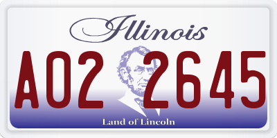 IL license plate A022645