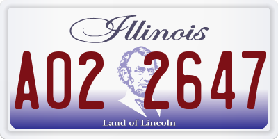 IL license plate A022647