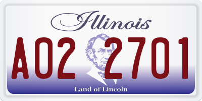 IL license plate A022701