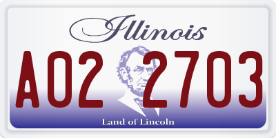 IL license plate A022703
