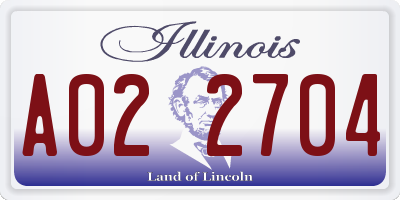 IL license plate A022704