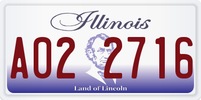IL license plate A022716