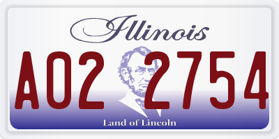 IL license plate A022754