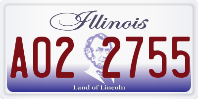 IL license plate A022755