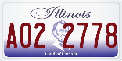 IL license plate A022778