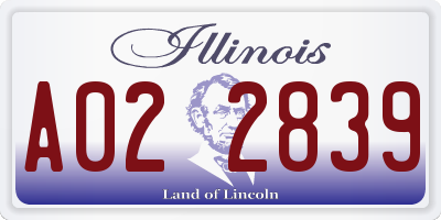 IL license plate A022839
