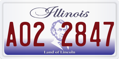 IL license plate A022847