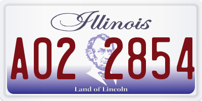 IL license plate A022854