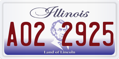 IL license plate A022925