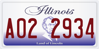 IL license plate A022934