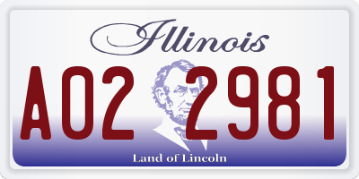 IL license plate A022981