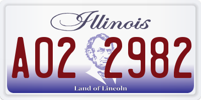 IL license plate A022982