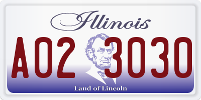 IL license plate A023030