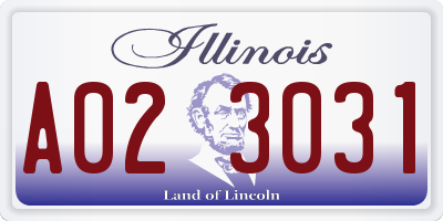 IL license plate A023031