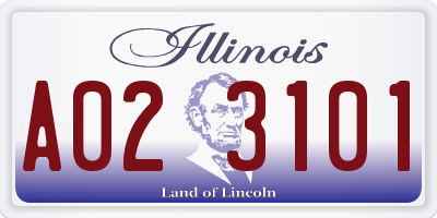 IL license plate A023101