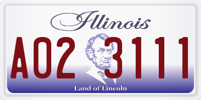 IL license plate A023111