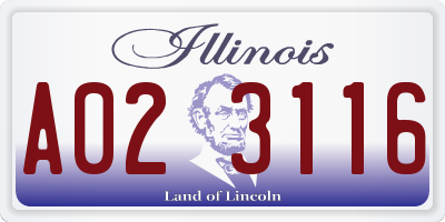 IL license plate A023116