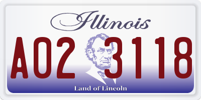IL license plate A023118
