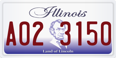IL license plate A023150