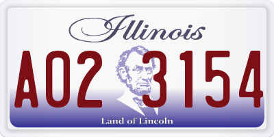 IL license plate A023154