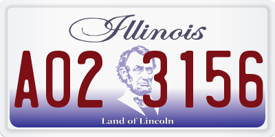 IL license plate A023156