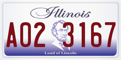 IL license plate A023167