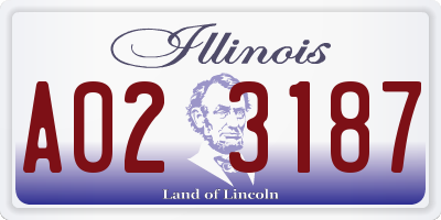 IL license plate A023187