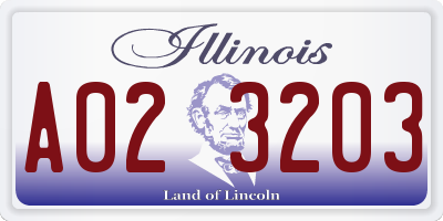 IL license plate A023203