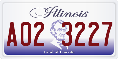IL license plate A023227