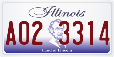 IL license plate A023314