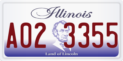 IL license plate A023355