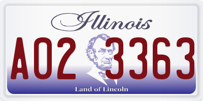 IL license plate A023363