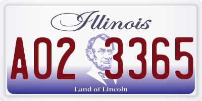 IL license plate A023365