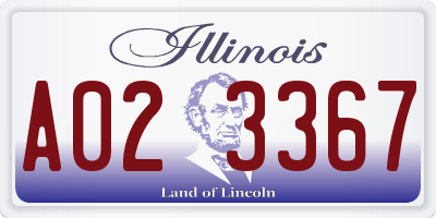 IL license plate A023367