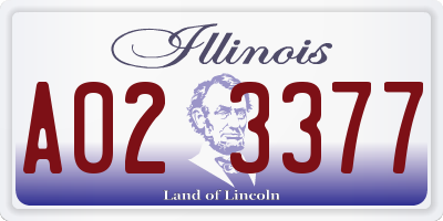 IL license plate A023377