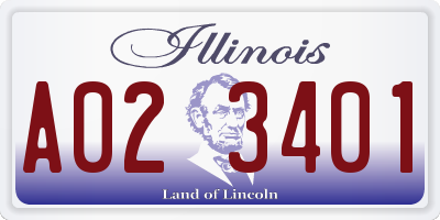 IL license plate A023401