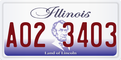 IL license plate A023403