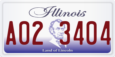 IL license plate A023404
