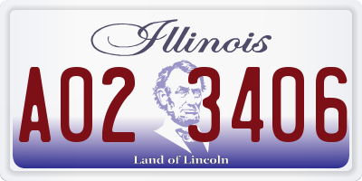 IL license plate A023406